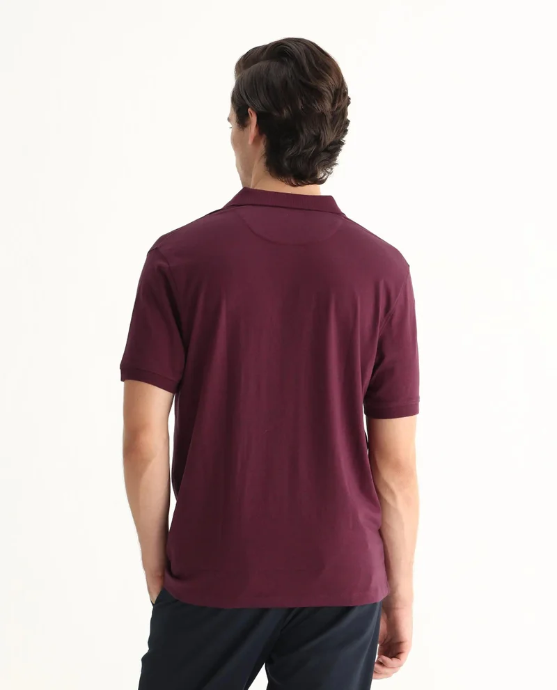 Rare Rabbit Men's Solid Regular Fit Cotton Polo