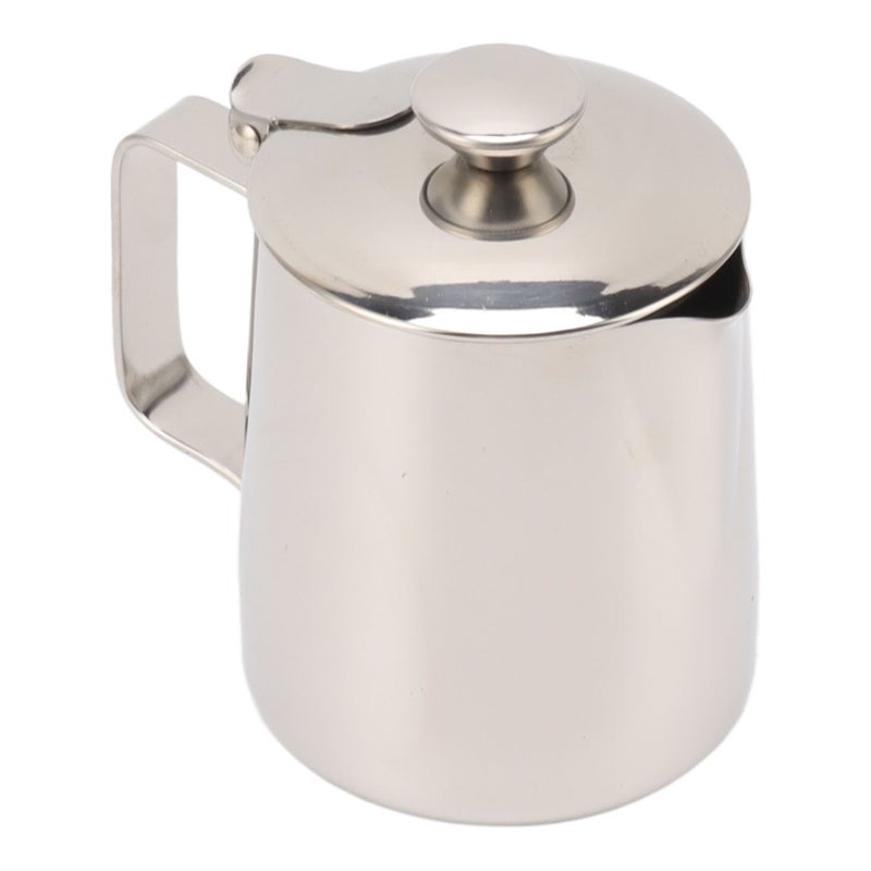 Stainless Steel Milk Frothing Pitcher Cappuccino Pitcher Coffee Foam Container With Lid 600ml - Image 4