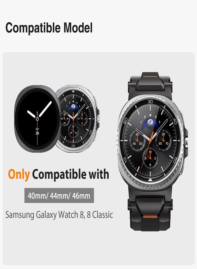 ULTIMAL Watch Band for Samsung Galaxy Watch 8 40mm/44mm/Classic 46mm Compatible with Samsung Watch Strap Bands for Men Sport Bands for Watch Rugged Premium TPU & Metal(Black+Black) - Image 3