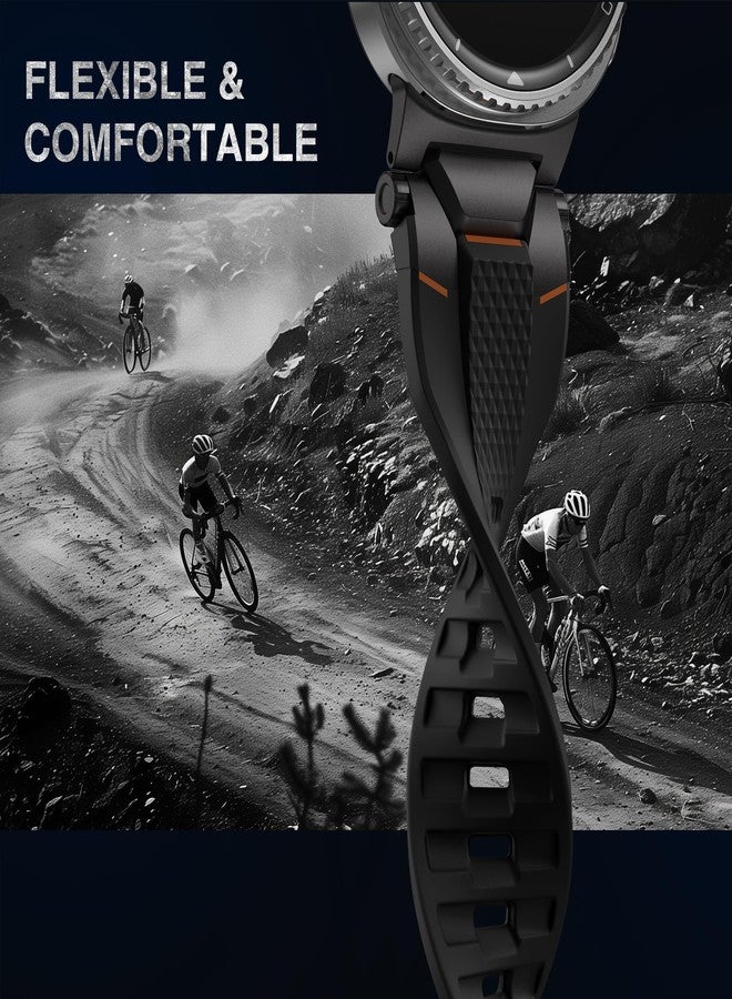 ULTIMAL Watch Band for Samsung Galaxy Watch 8 40mm/44mm/Classic 46mm Compatible with Samsung Watch Strap Bands for Men Sport Bands for Watch Rugged Premium TPU & Metal(Black+Black) - Image 5