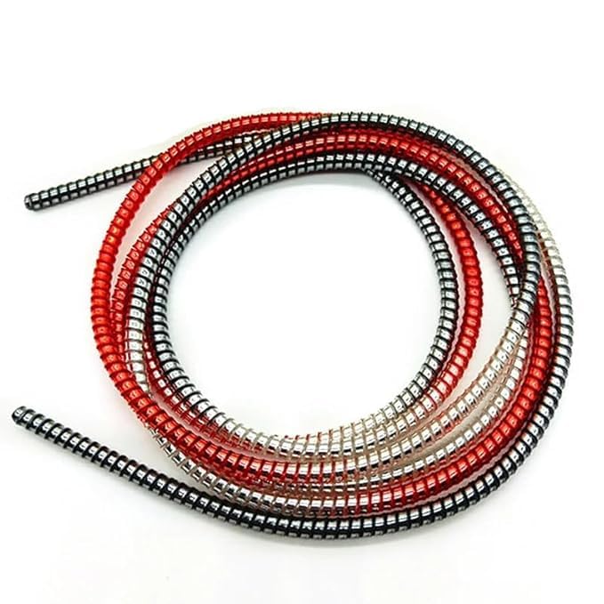 LOOPRED Cable Protector, Metallic Spiral Wire Organizer, 150 cm Plastic Cord Management for iPhone and Android Charging Cables (Rainbow Color) - Image 1