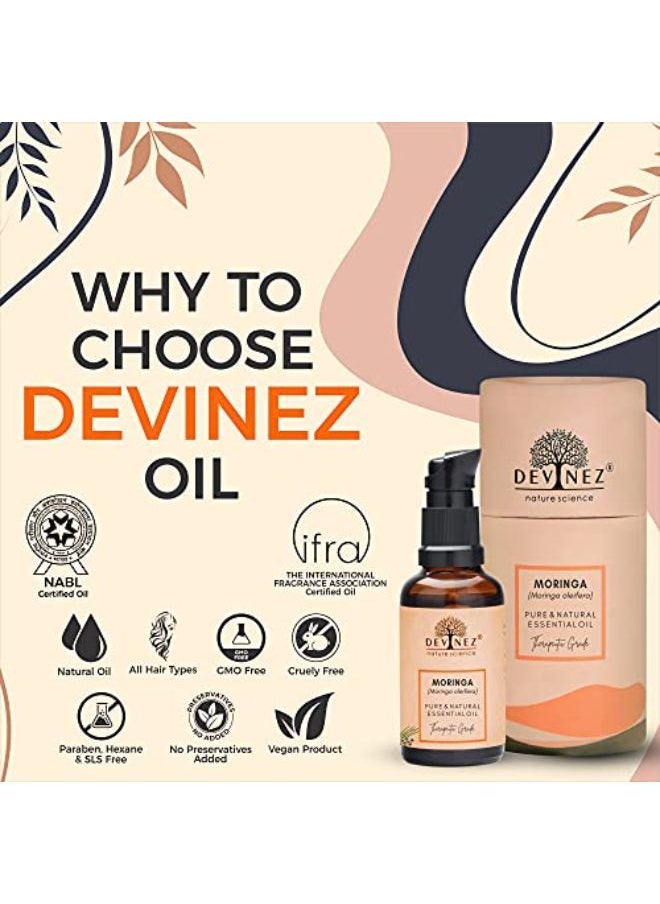 Devinez Moringa Seed Cold-Pressed Oil, 50Ml 100% Pure, Natural & Undiluted For Anti-Aging, Natural Glow, Fights Acne, Black Heads And Dark Spots, Moisturizes Scalp, Stronger Hair, Fights Dandruff & Split Ends  - Image 3