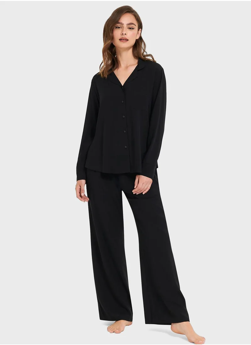 BLUEBELLA Button Down Shirt & Pyjama Set