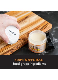 Clark's 300Ml Orange Lemon Scent Cutting Board Finish Wax 300Ml Enriched With Lemon And Orange Oils Made With Natural Beeswax And Carnauba Wax Butcher Block Wax  - Image 4