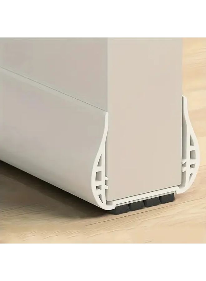 1pc Adjustable Door Draft Stopper Windproof PVC Seal Strip For Bedroom Doors Fit 1 377 2 165 Inch Thickness 36 61 Inch Total Length Black Durable Polyester Gap Blocker Modern Flexible Door Stopper - Image 1