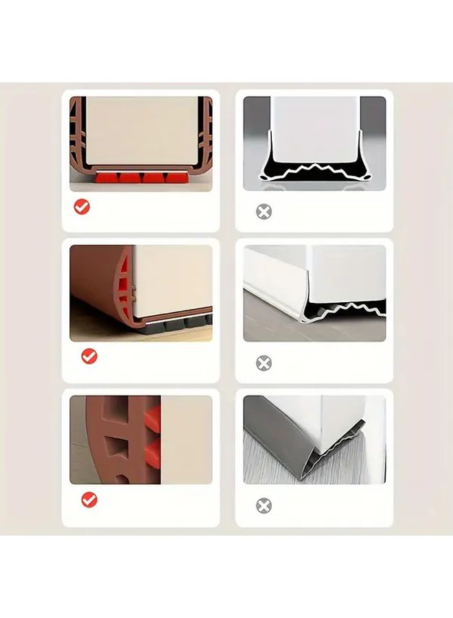 1pc Adjustable Door Draft Stopper Windproof PVC Seal Strip For Bedroom Doors Fit 1 377 2 165 Inch Thickness 36 61 Inch Total Length Black Durable Polyester Gap Blocker Modern Flexible Door Stopper - Image 5