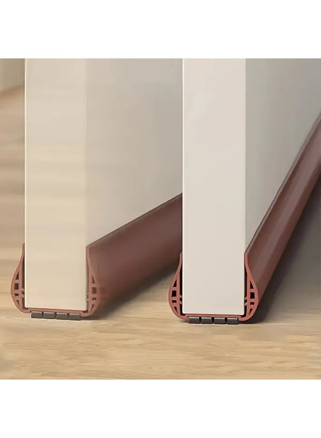 1pc Adjustable Door Draft Stopper Windproof PVC Seal Strip For Bedroom Doors Fit 1 377 2 165 Inch Thickness 36 61 Inch Total Length Black Durable Polyester Gap Blocker Modern Flexible Door Stopper - Image 2