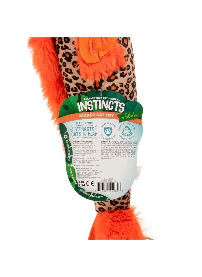SmartyKat SmartyKat Instincts HappyNip Fin Frenzy Fish Kicker Crinkle Plush Cat Toy, Contains Catnip & Silvervine - Orange/Beige, One Size  - Image 3