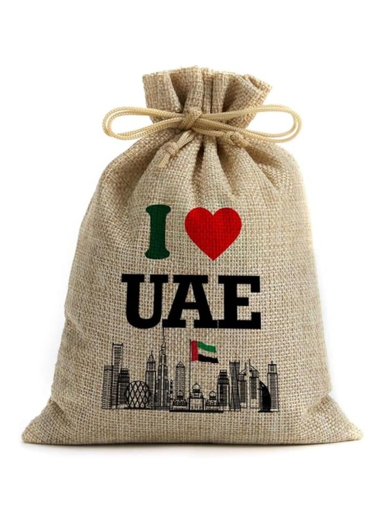 PRINTSHOP4ME UAE National Day Gift Bags - Set Of 12 Jute Bags - Celebrate Flag Day Accessories - Image 1