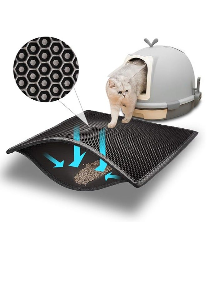 عام حصيرة للقطط مزدوجة الطبقات، مانعة للماء، مضادة للبول، حصيرة التقاط، حزمة واحدة. - Image 1