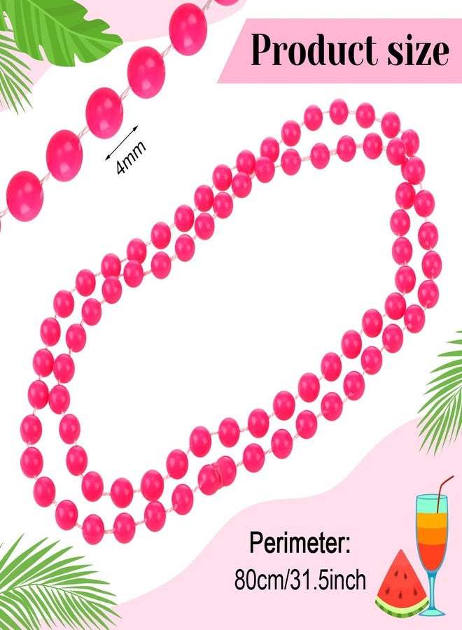 Janmercy 210 Pcs Colorful Neon Beads Necklace Bulk Orange Green Pink Bead Necklace 80's Party Necklace for Summer Carnival Birthday Party Night Club Decorations - Image 2