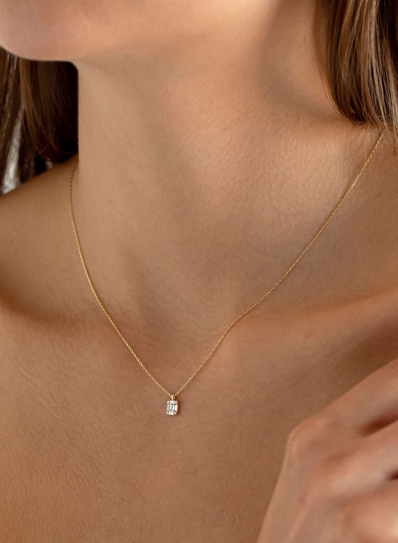 Diamond Pendant Necklace for Women， Dainty Gold Layered Necklaces 14k Gold Plated Stacked Cuban Paperclip Chain Choker Necklaces Aesthetic Simple Gold Necklace Jewelry Gifts for Women Girls  - Image 2