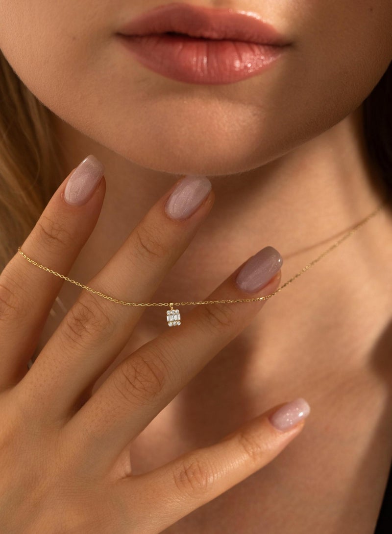 Diamond Pendant Necklace for Women， Dainty Gold Layered Necklaces 14k Gold Plated Stacked Cuban Paperclip Chain Choker Necklaces Aesthetic Simple Gold Necklace Jewelry Gifts for Women Girls  - Image 3