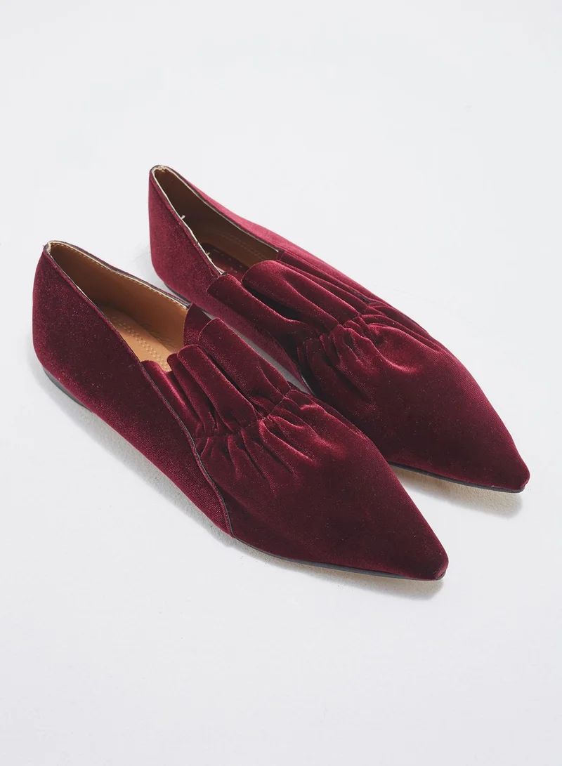 ELLA Velvet Slip On With Frills