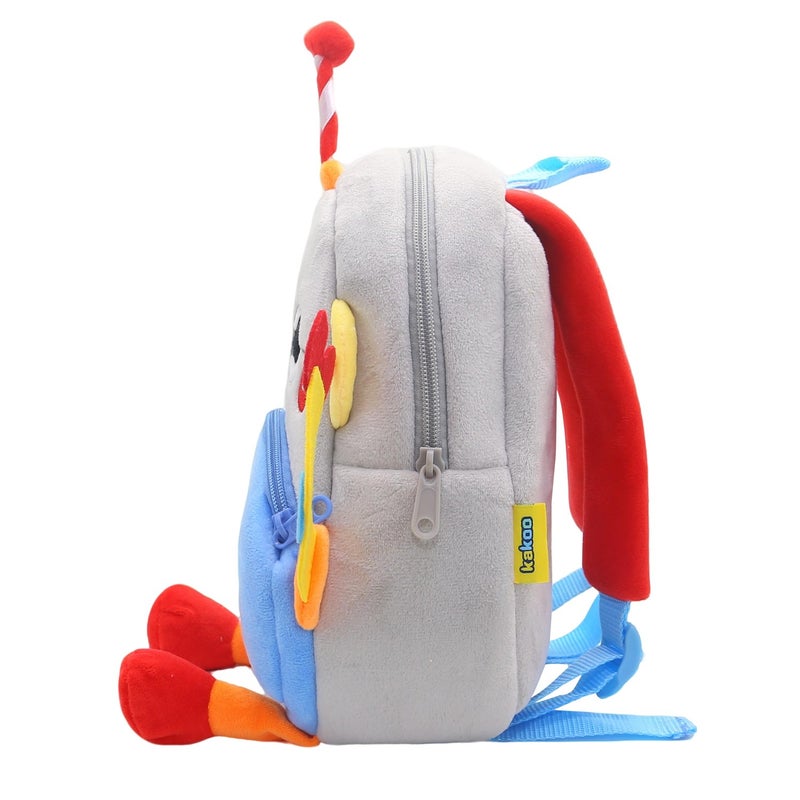 Plush Kids Backpack, Robot Space Design, Soft Lightweight School Bag for Toddlers and Preschool Kids - Image 4