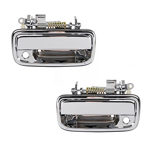 TRQ Metal Reinforced Left & Right Exterior Door Handle Set Front Driver & Passenger Side Compatible with 1995-2004 Toyota Tacoma - Image 1