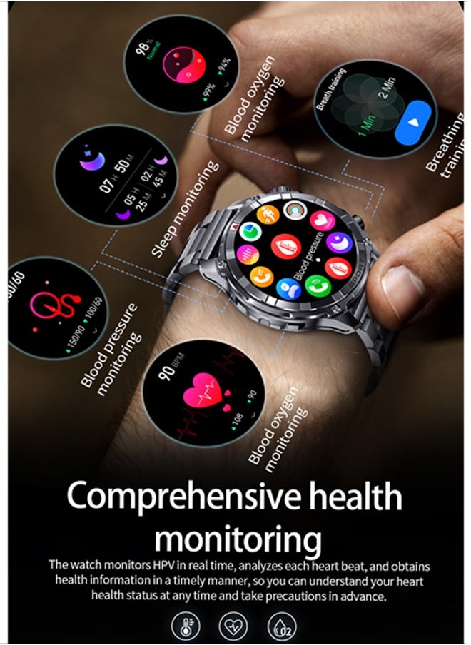 RollsTimi  - Men's Full-Screen Touch Bluetooth Smartwatch, 1.52-Inch Dial, With Sleep Monitoring, Sports Mode And Message Display, Universal Smart Watch For Android And IOS Systems, RT-i116 - Image 1