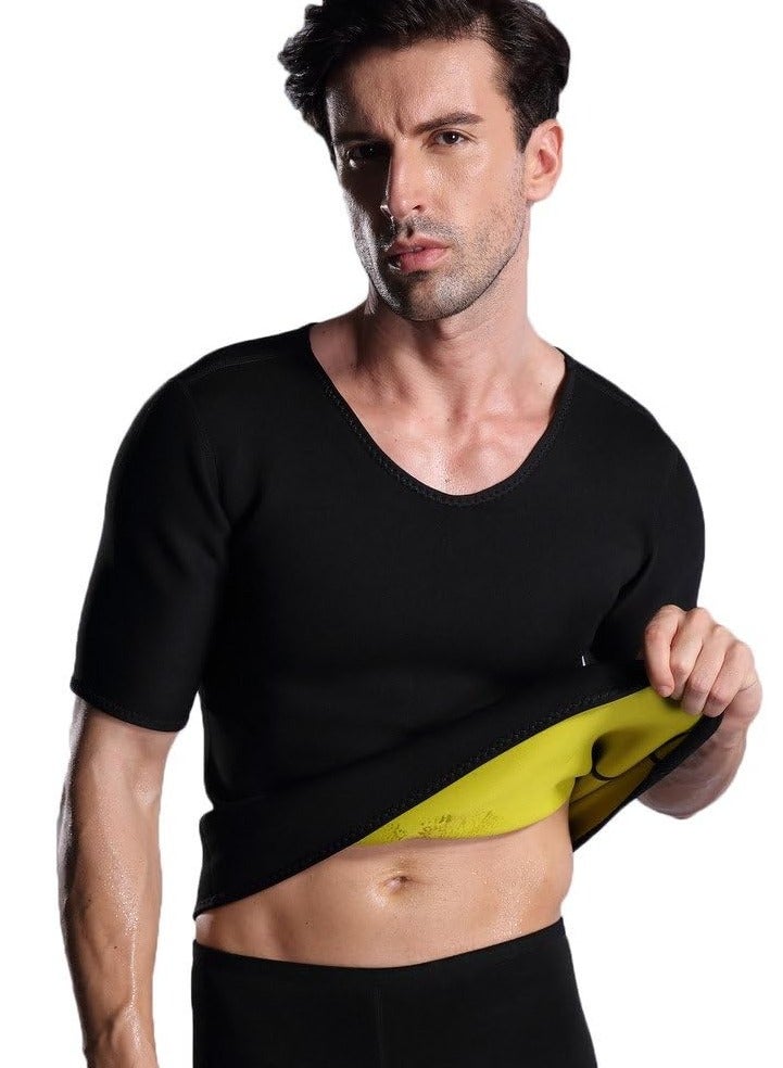 Generic XXXL Slimming Thermal Fitness T-Shirt - Supports fitness goals by increasing workout efficiency and enhancing sweating. - Image 4