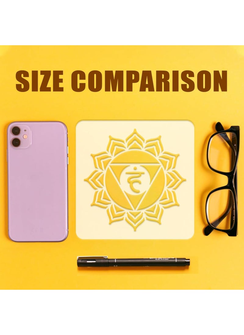 FINGERINSPIRE - FINGERINSPIRE 7 Pcs Human Chakra Symbols Painting Stencil 5.9 Inch Reusable Mandala Flower Spraying Stencil Yoga in Chakra Stencil Large Chakra Themes Stencil PET Template for DIY Wall Scrapbook - Image 1