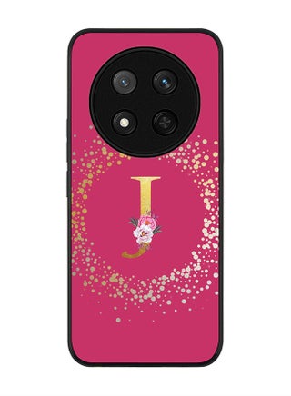 Custom Monogram Floral - J ( Deep Pink )