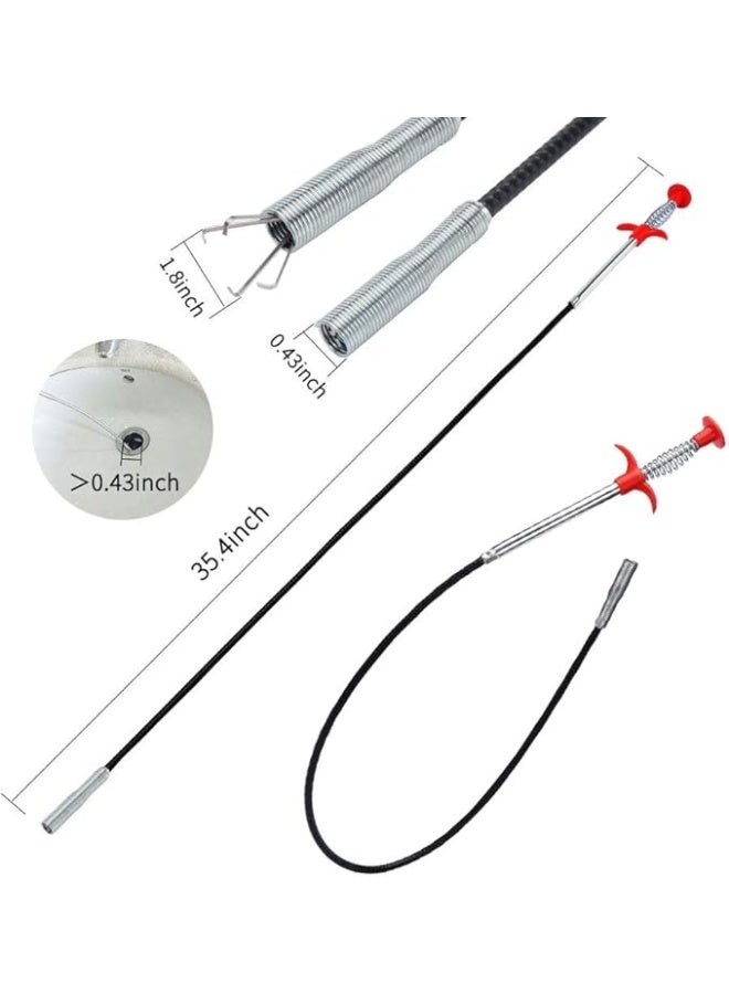 Cool Baby COOLBABY Durable Bendable Drain Auger, Multifunctional Sewer Hair Cleaning Claw, Spring Loaded Grabber Pickup Pipe Dredging Tool, Clog Remover Relief Catcher - Image 2