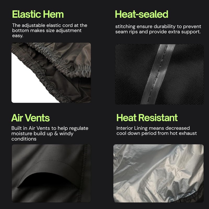 Formosa Covers Premium Motorcycle Cover with Cable & Lock - Fits up to 108" - Eagle Logo - Image 3