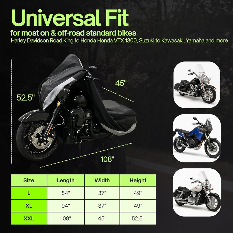 Formosa Covers Premium Motorcycle Cover with Cable & Lock - Fits up to 108" - Eagle Logo - Image 2