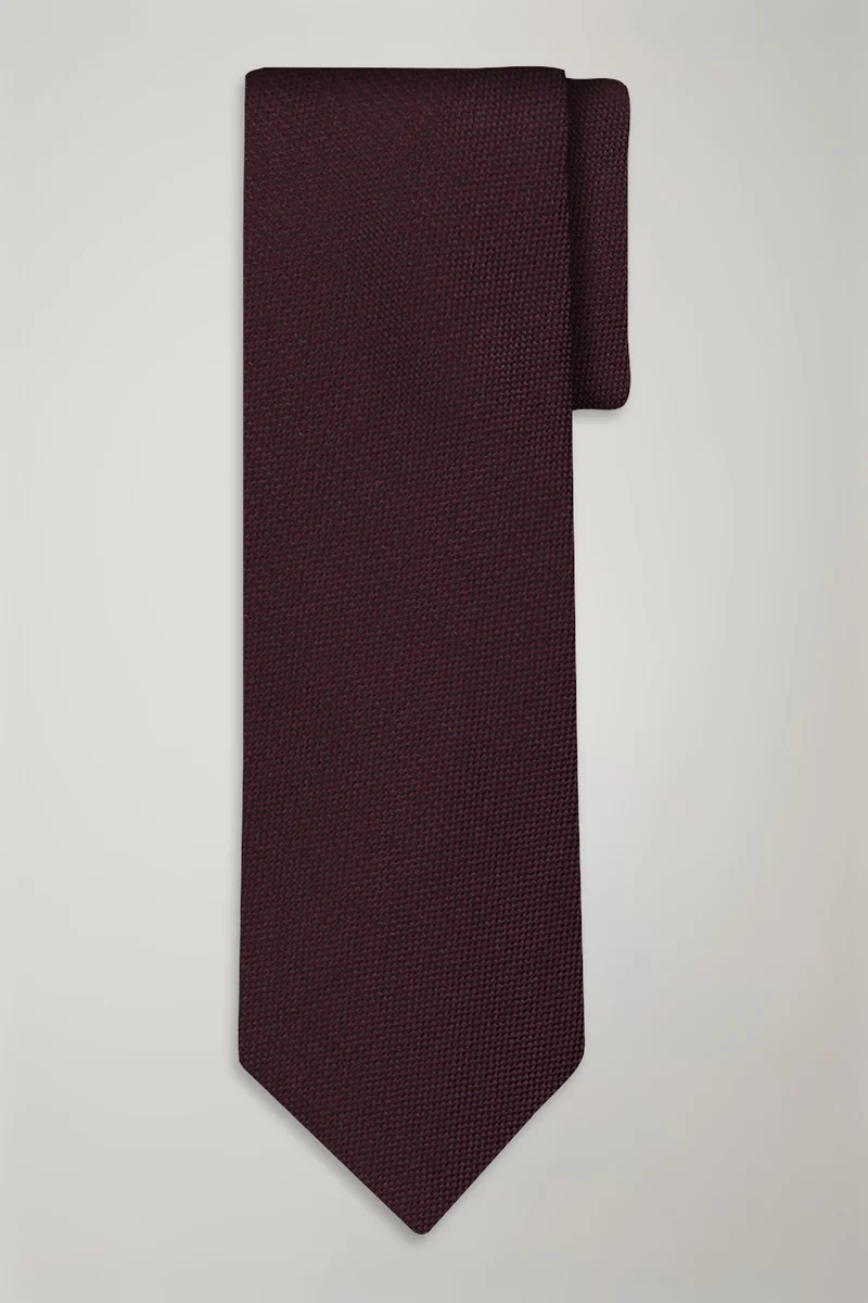 دوبل غانغر Men's tie solid color bamboo - Bordeaux
