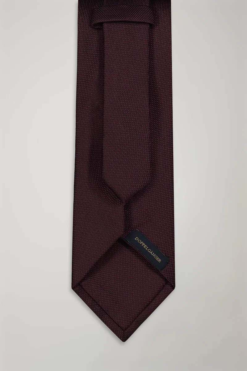 دوبل غانغر Men's tie solid color bamboo - Bordeaux