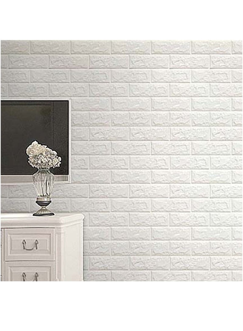 FFD 10PC 3D Wall Sticker Self Adhesive Wall Panels Waterproof Pe Foam White Wallpaper For Living Room TV Wall And Home Decor - Image 2