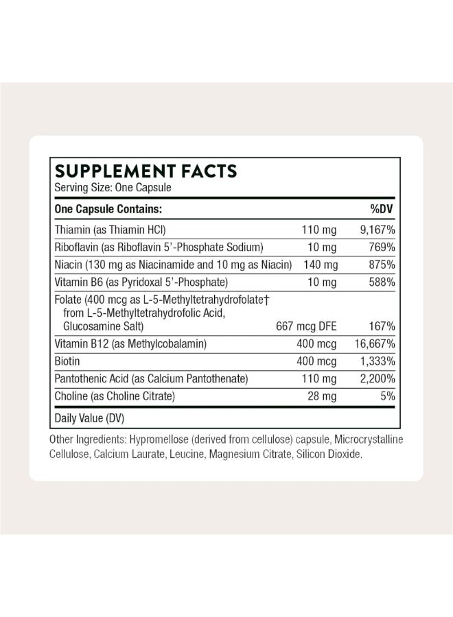 Thorne Basic B Complex - 60 Capsules Dietary Supplement - Image 2