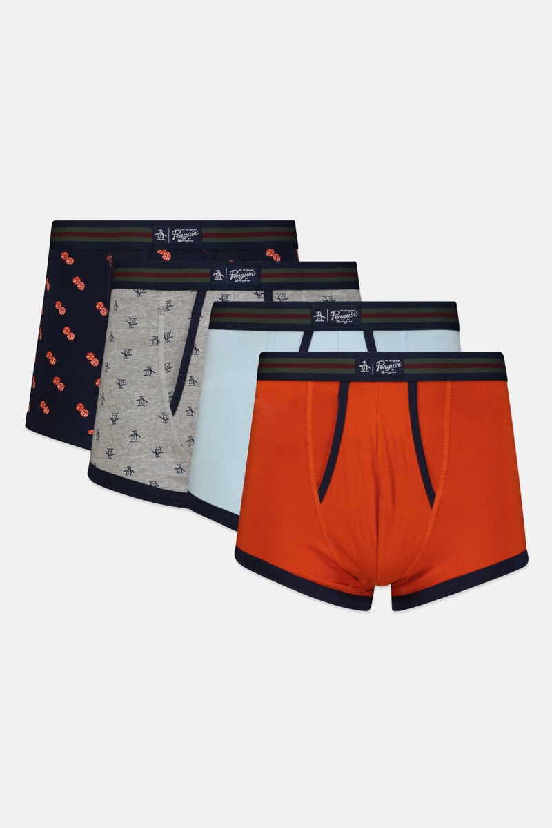 Original Penguin Men 4 Pieces Brand Logo Boxer Briefs, Multicolor - Image 1