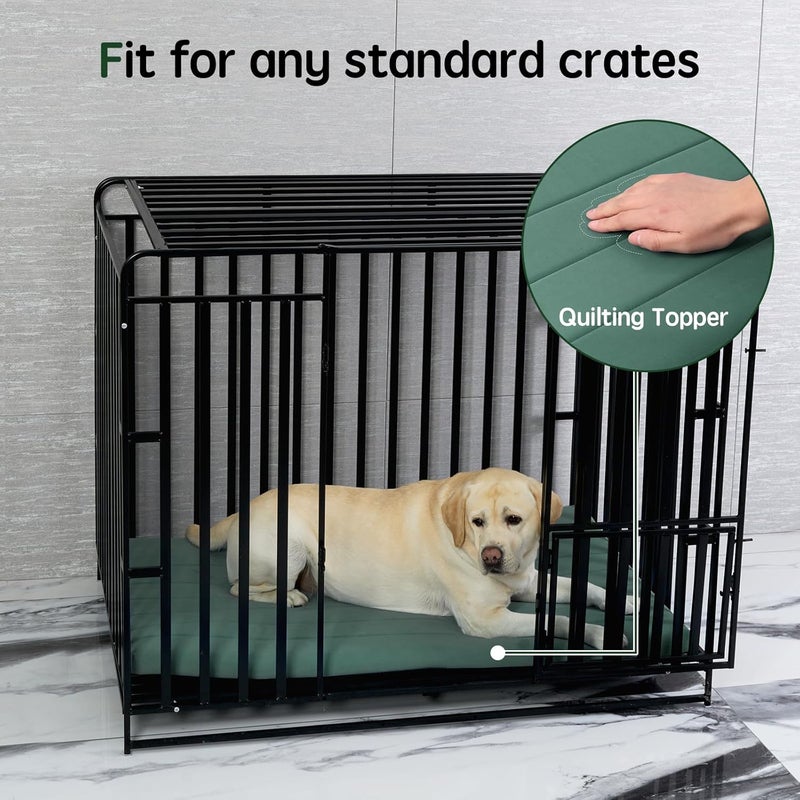 Balance Dog Crate Bed, Orthopedic Dog Bed Pad with Waterproof Liner, Washable Crate Foam Pet Mat for Large, Medium, Puppy Dogs Breeds, Mint Leaf, 48"x30"x2" - Image 3
