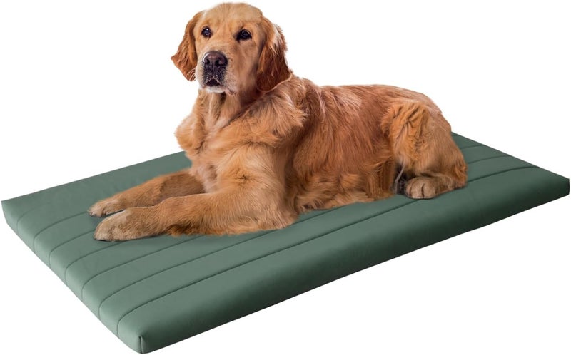 Balance Dog Crate Bed, Orthopedic Dog Bed Pad with Waterproof Liner, Washable Crate Foam Pet Mat for Large, Medium, Puppy Dogs Breeds, Mint Leaf, 48"x30"x2" - Image 1