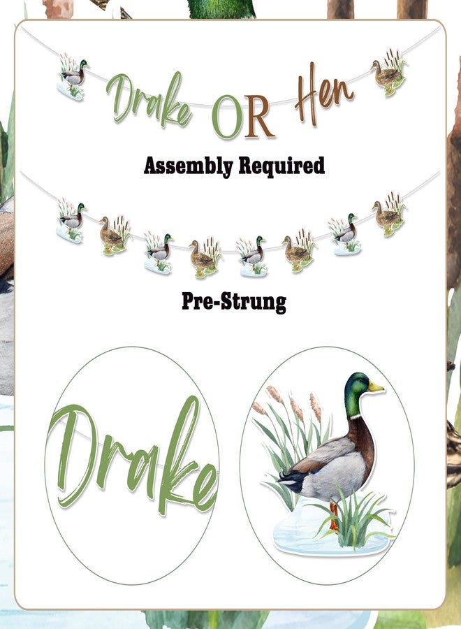Balterever Mallard Duck Gender Reveal Party Decorations Drake or Hen Gender Reveal Banner Garland Duck Hunting Cupcake Cake Toppers for Party Supplies - Image 5