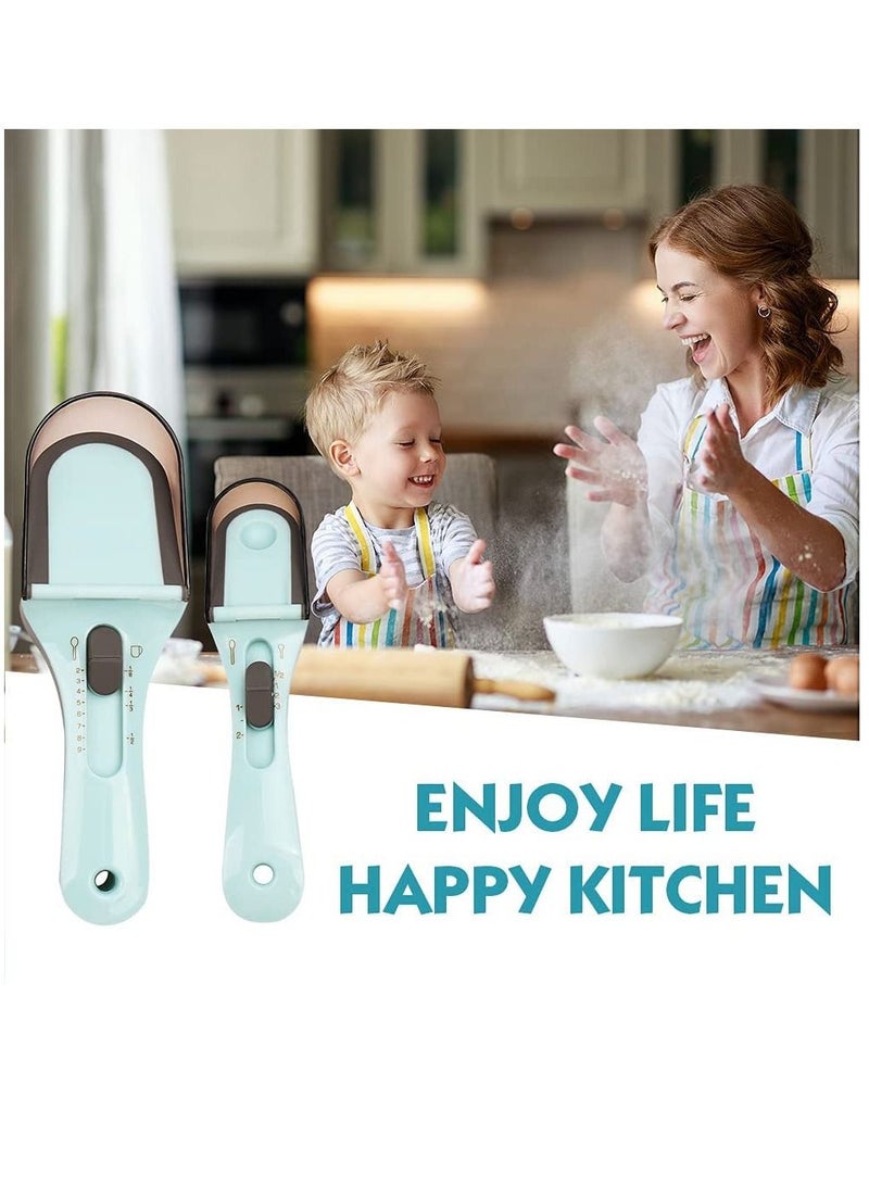 SYOSI Adjustable Measuring Cups Spoons Sets Kitchen Tools Plastic Tablespoon Measuring Cup Magnetic for DIY Cooking Baking Kitchen Solid Powder Liquid Set of 2  - Image 4