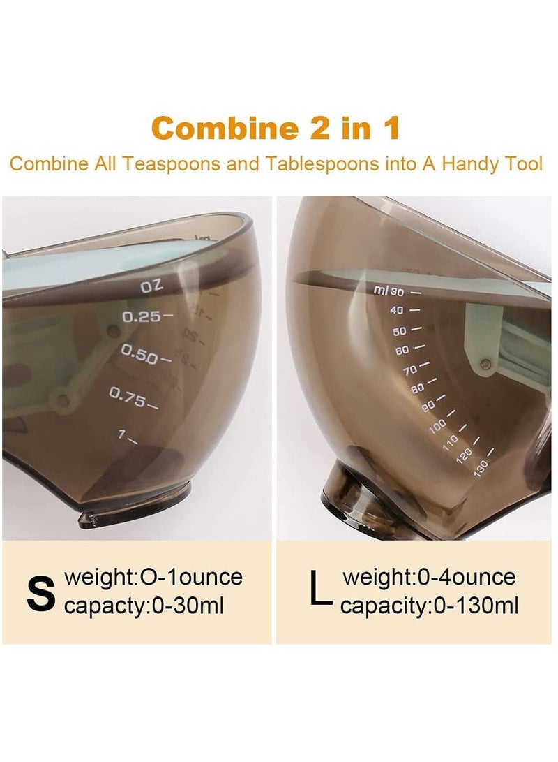 SYOSI Adjustable Measuring Cups Spoons Sets Kitchen Tools Plastic Tablespoon Measuring Cup Magnetic for DIY Cooking Baking Kitchen Solid Powder Liquid Set of 2  - Image 5