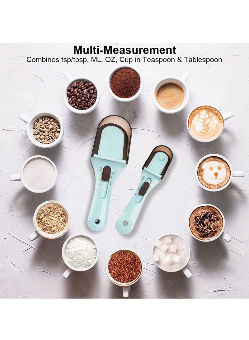 SYOSI Adjustable Measuring Cups Spoons Sets Kitchen Tools Plastic Tablespoon Measuring Cup Magnetic for DIY Cooking Baking Kitchen Solid Powder Liquid Set of 2  - Image 3