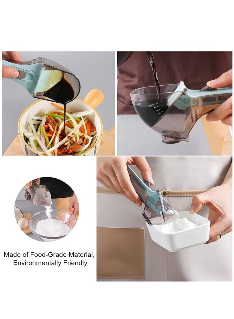 SYOSI Adjustable Measuring Cups Spoons Sets Kitchen Tools Plastic Tablespoon Measuring Cup Magnetic for DIY Cooking Baking Kitchen Solid Powder Liquid Set of 2  - Image 2