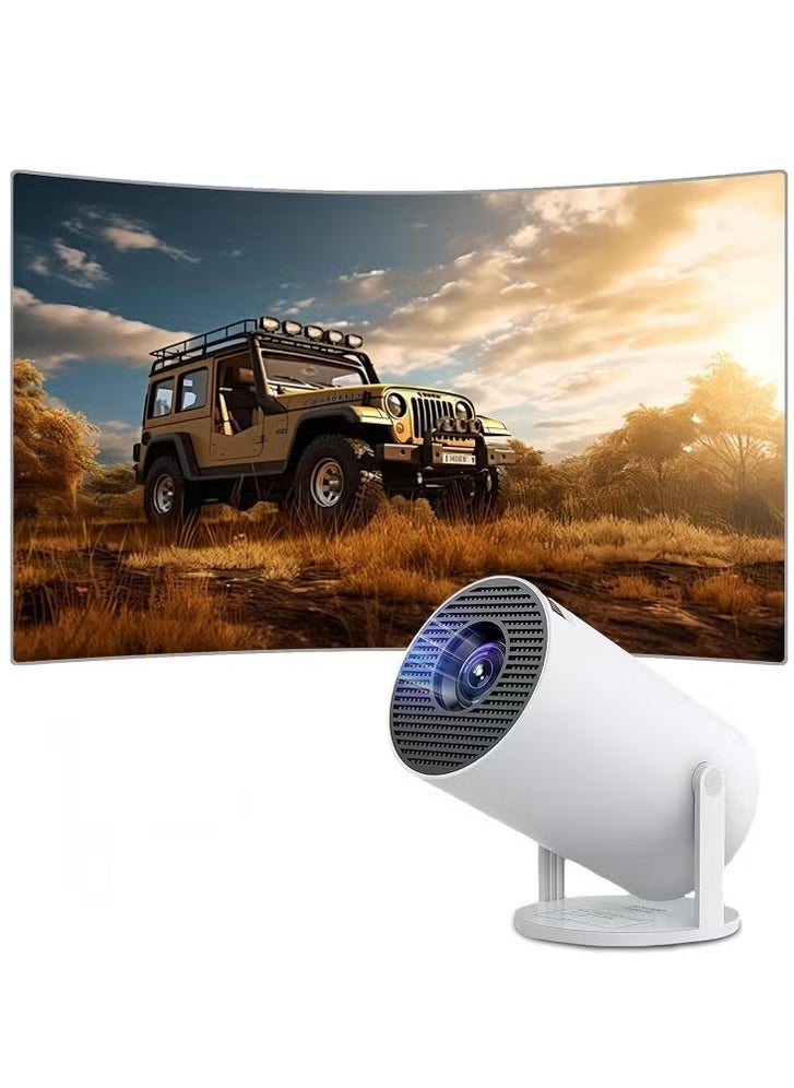 TIGER - HY300 Pro Mini Projector – Portable Smart Projector with 180° Rotation, 4K+ Support, WiFi 6 (5G), Bluetooth 5.0, Auto Keystone – Compatible with Android 13.0, TV Stick, HDMI, USB, TF Card & Audio Devices – Perfect for Home Theater, Movies, Gaming & Presentations - Image 1