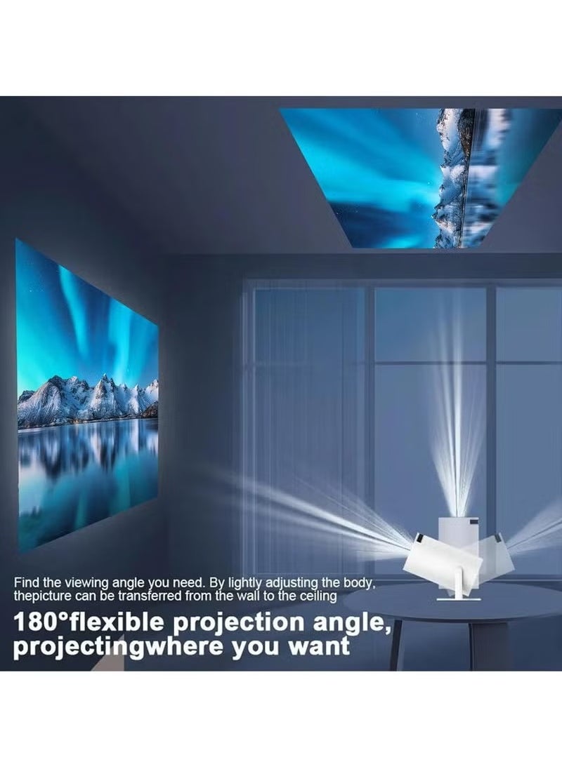 TIGER - HY300 Pro Mini Projector – Portable Smart Projector with 180° Rotation, 4K+ Support, WiFi 6 (5G), Bluetooth 5.0, Auto Keystone – Compatible with Android 13.0, TV Stick, HDMI, USB, TF Card & Audio Devices – Perfect for Home Theater, Movies, Gaming & Presentations - Image 1