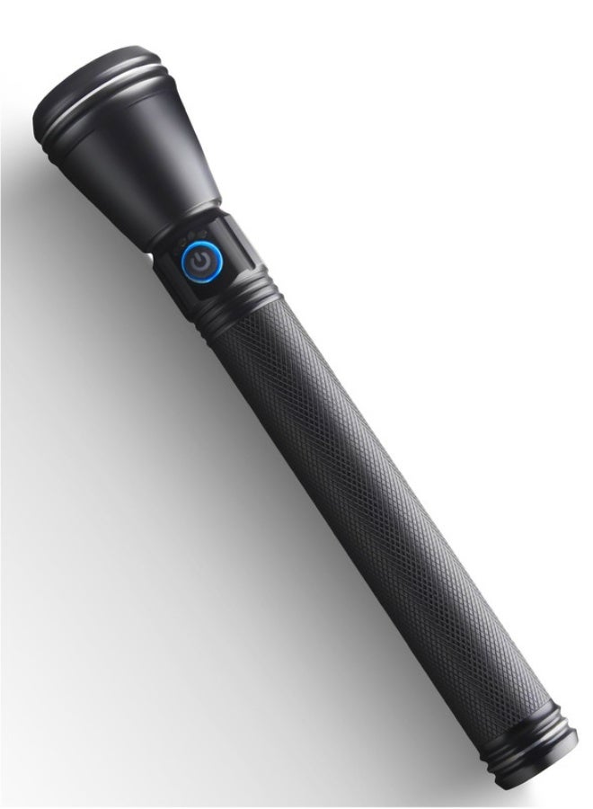 Impex Rechargeable LED Handheld Flashlight Torch Black/Clear 261mm - Image 1