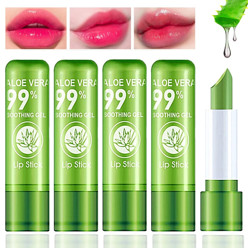 BKPPLZP 5 Pieces Aloe Vera Lipstick,Long Lasting Moisturizing Lip Balm,Nourishing Lip stick,Lipstick,Lip Balm,Magic Temp Color Change,Waterproof Lip Gloss Matte Makeup - Image 1