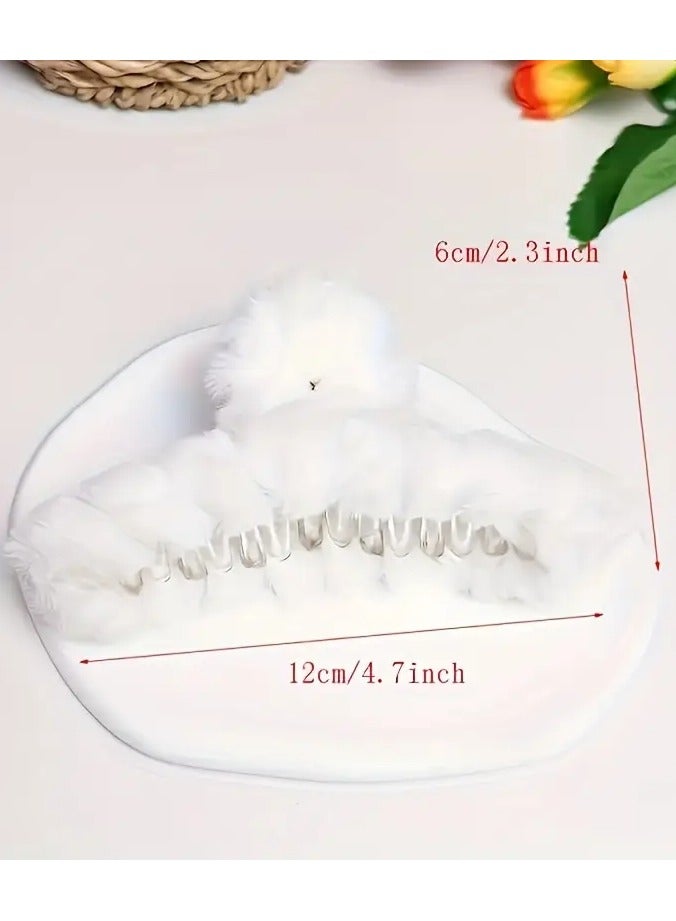 Ucanbe 3-Pack Plush Hair Claw Clips for Girls and Women - Simple Chic Fuzzy Hair Accessories, Non-Slip Claw Hairpins for Thick Hair, Variety of Colors, Suitable for Adults Over 15 Years Old - Image 3