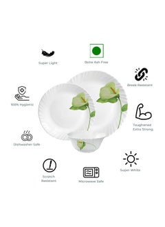 Laopala La Opala Classic 38 Pcs Dinner Sets Glass Material  Plates Ivory Blush Dinner Set Microwave Safe & Dishwasher Safe Minimalist Style Lightweight Bowls, Cups, Plates Set-Reusable  - Image 2