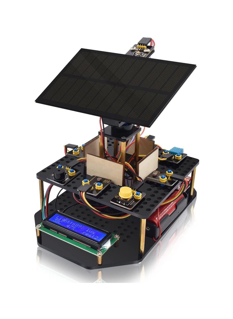 Keyestudio - Solar Tracking Kit Electronic Kit for Arduino Includes Smart Phone Charging Module Temperature and Humidity Sensor Light Sensor Educational Programming Gift for Kids and Students - Image 1