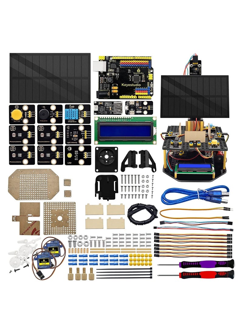 مجموعة تتبع الطاقة الشمسية, مجموعة إلكترونية لاردوينو، وحدة شحن الهواتف الذكية، مستشعر درجة الحرارة والرطوبة، مستشعر الضوء، هدية برمجية تعليمية للأطفال والطلاب - pzsku/Z9A1BED010E7C09F24087Z/45/_/1668247166/5833956b-2a67-4cd7-9403-a7907927a4ca