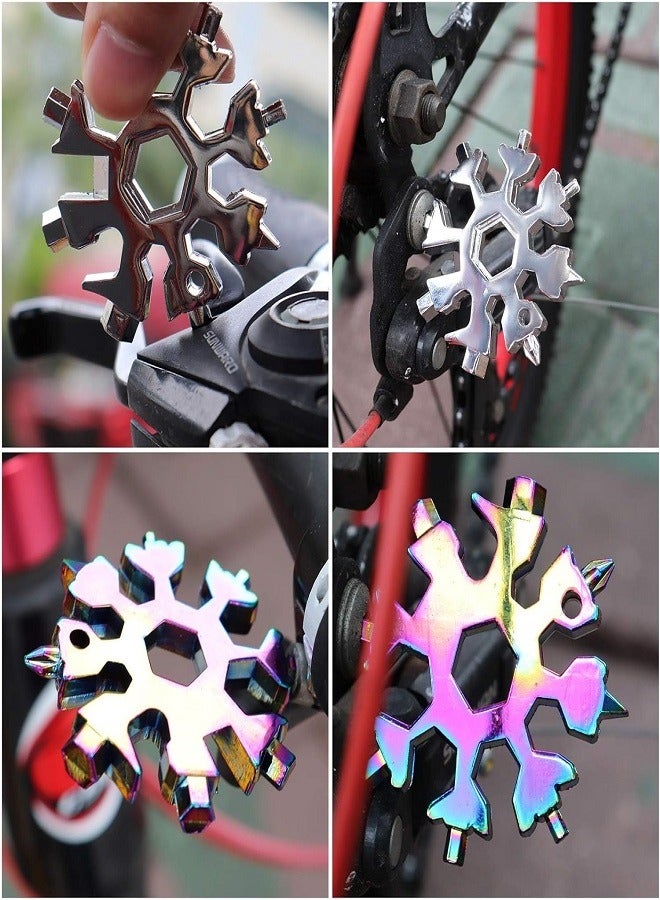 18-In-1 Snowflake Shaped Stainless Steel Multi-purpose Tool Multicolour 6.5cm  - Image 1