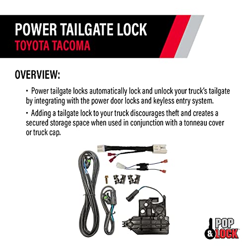 POP & LOCK – Power Tailgate Lock with Plug and Play T-Harness – Toyota Tacoma Fits Models 2016 to 2023 (PL8547TAC) - Image 4