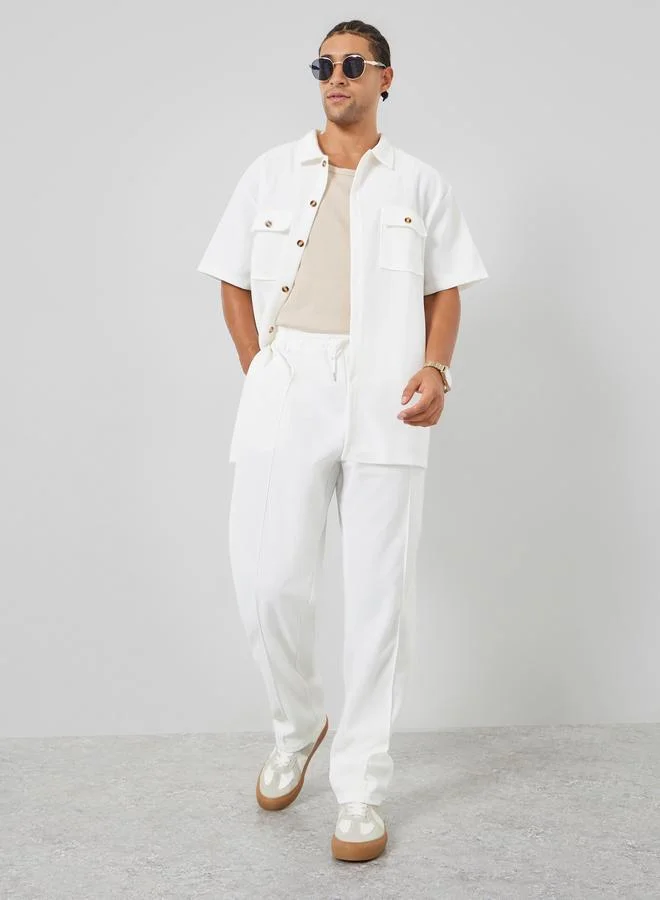 ستايلي طقم منسق من قميص وبنطال بقصة مريحة